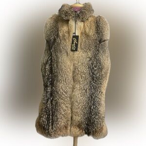 Claudio Milano Genuine Fox Fur Vest Size Large
